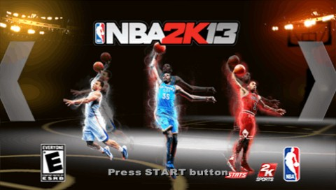 NBA 2K13 title screen for PSP